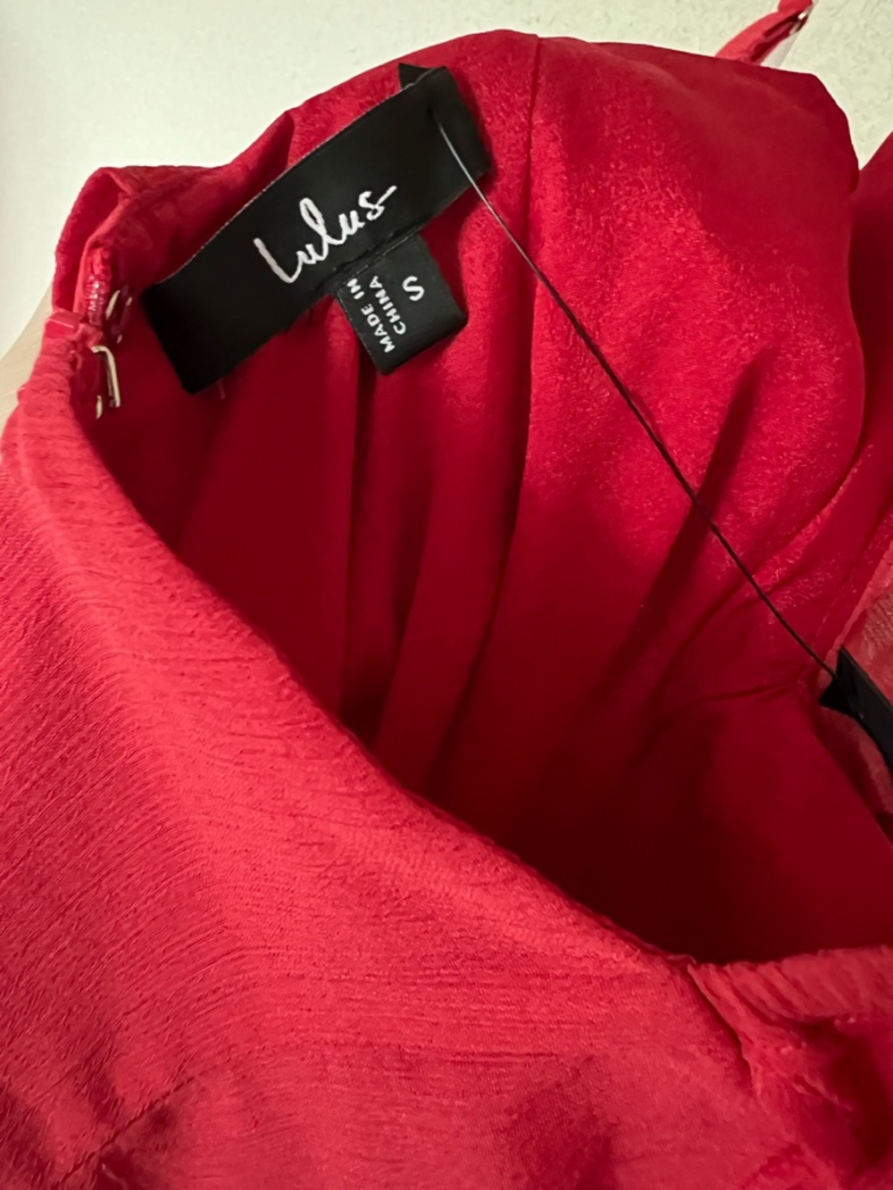 Lulu's Red Ruffle V-Neck Mini Dress Size Small - Picture 5 of 5